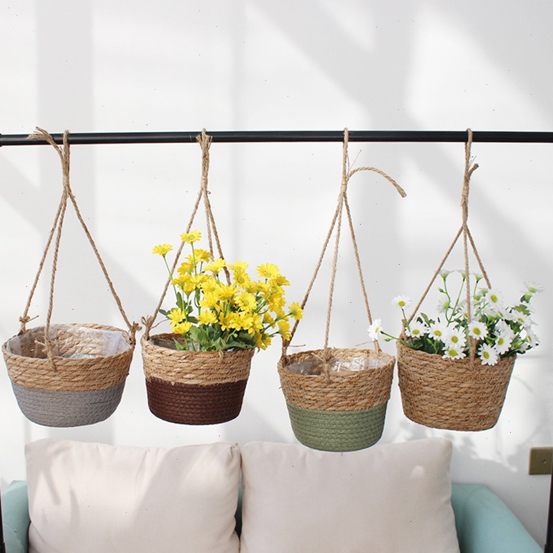 Spider Plant Hanging - Подвесная корзина из соломы, цветочный горшок,